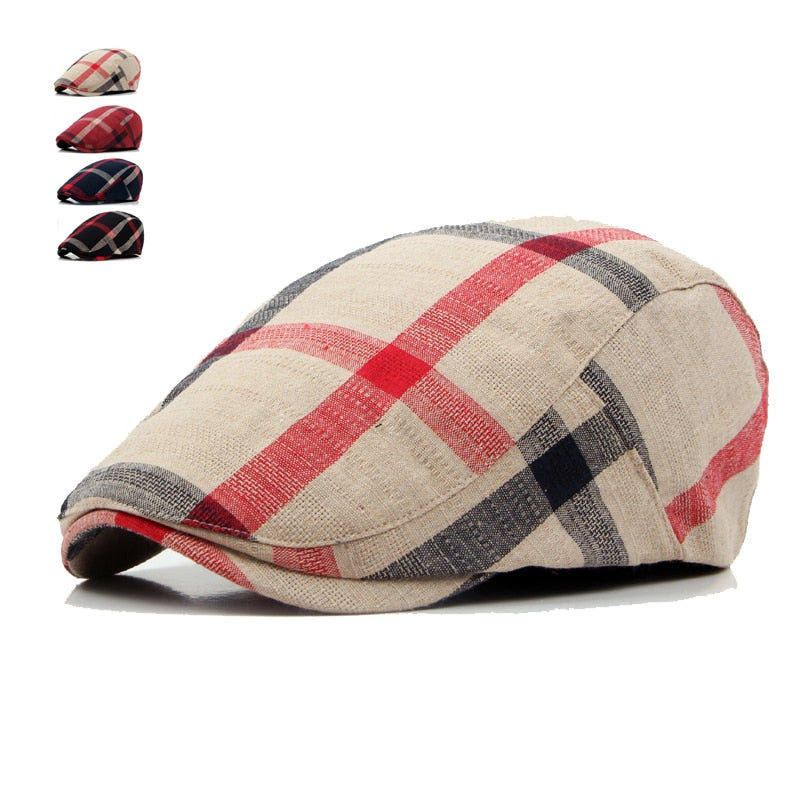 Classic Englad Style Plaid Berets Caps For Men Women Casual Unisex Sports Caps Cotton Berets Hats Boina Casquette Flat Cap - Amazhona 