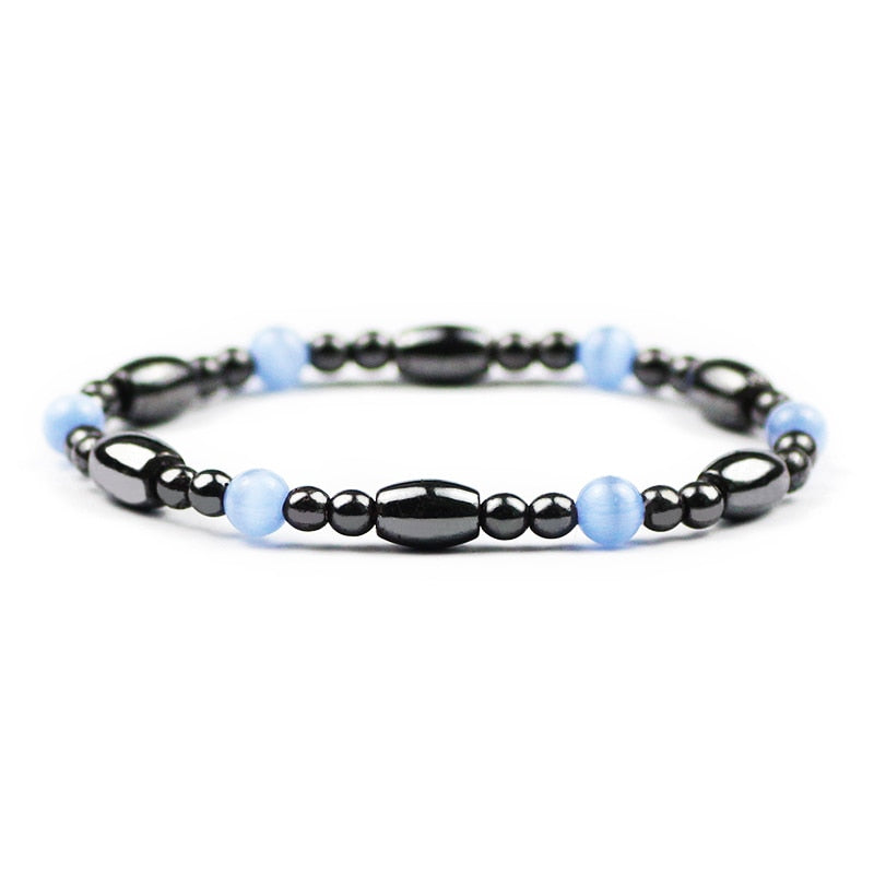 Classical Wave Hematite Energy Bracelets Men Nature High Polish Hematite Magnetic Bracelets for Women New Fashion Energy Jewelry - Amazhona 