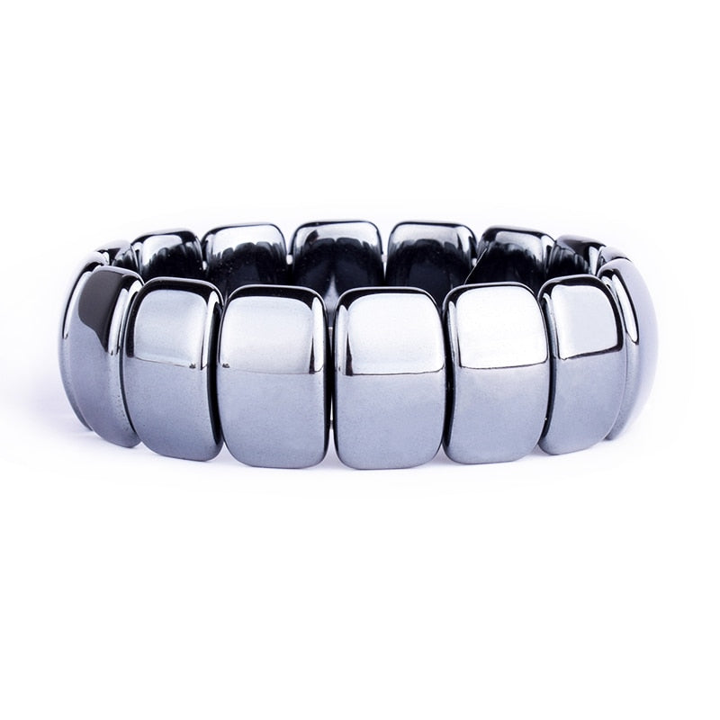 Classical Wave Hematite Energy Bracelets Men Nature High Polish Hematite Magnetic Bracelets for Women New Fashion Energy Jewelry - Amazhona 