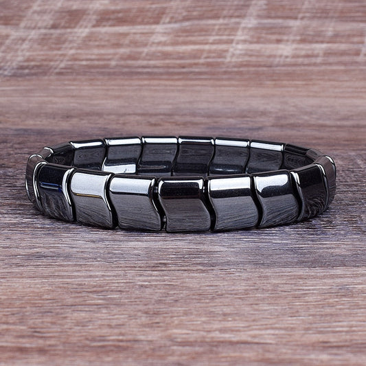 Classical Wave Hematite Energy Bracelets Men Nature High Polish Hematite Magnetic Bracelets for Women New Fashion Energy Jewelry - Amazhona 