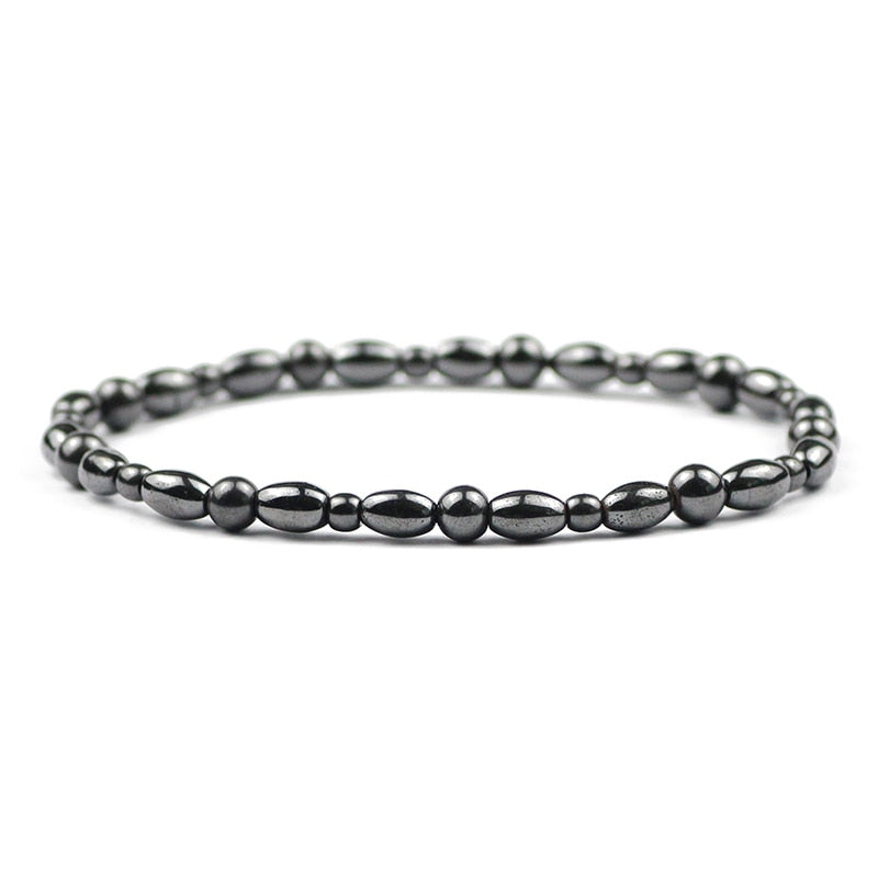 Classical Wave Hematite Energy Bracelets Men Nature High Polish Hematite Magnetic Bracelets for Women New Fashion Energy Jewelry - Amazhona 