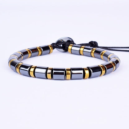 Classical Wave Hematite Energy Bracelets Men Nature High Polish Hematite Magnetic Bracelets for Women New Fashion Energy Jewelry - Amazhona 