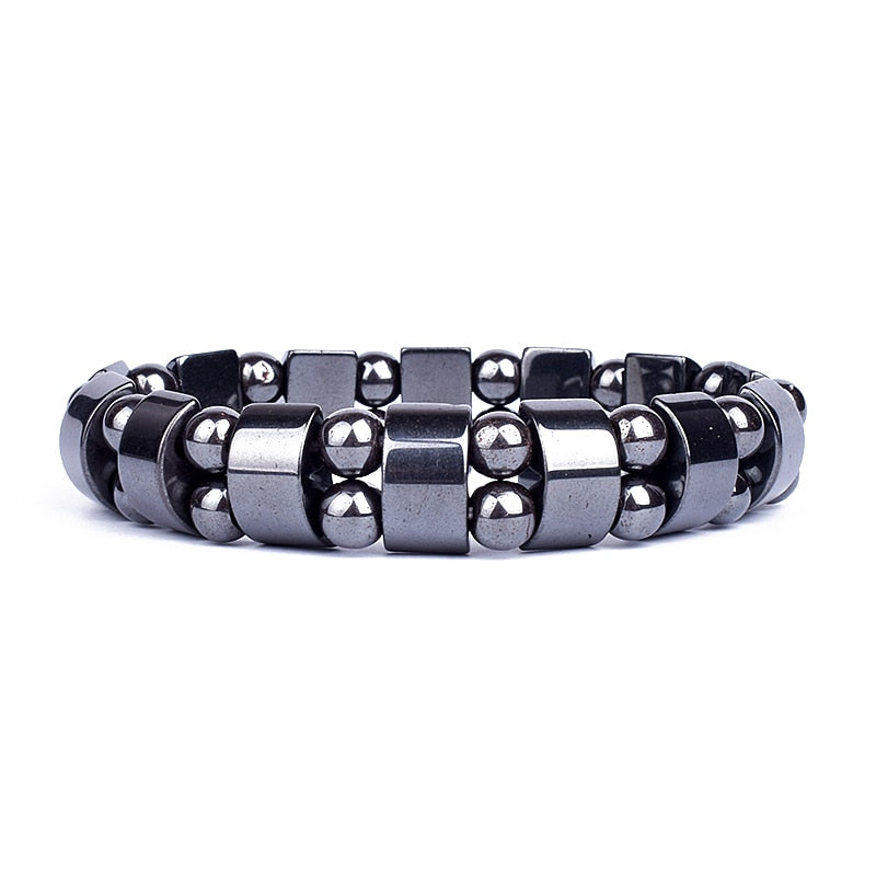 Classical Wave Hematite Energy Bracelets Men Nature High Polish Hematite Magnetic Bracelets for Women New Fashion Energy Jewelry - Amazhona 