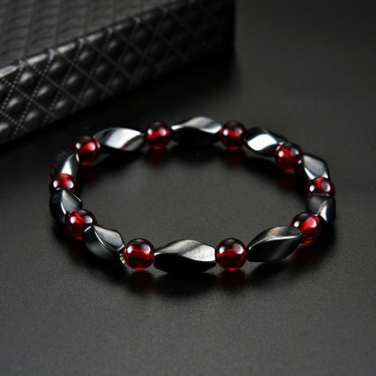 Classical Wave Hematite Energy Bracelets Men Nature High Polish Hematite Magnetic Bracelets for Women New Fashion Energy Jewelry - Amazhona 