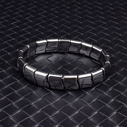 Classical Wave Hematite Energy Bracelets Men Nature High Polish Hematite Magnetic Bracelets for Women New Fashion Energy Jewelry - Amazhona 