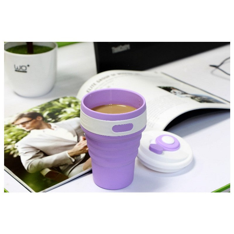 Coffee Mugs Travel Collapsible Silicone Cup Folding Water Cups BPA FREE Food Grade Drinking Ware Mug Tea Coffee Cups - Amazhona 