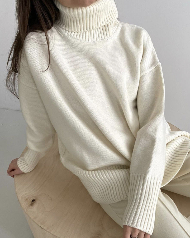 Collar Loose Casual Autumn And Winter Women's Sweater - Amazhona 