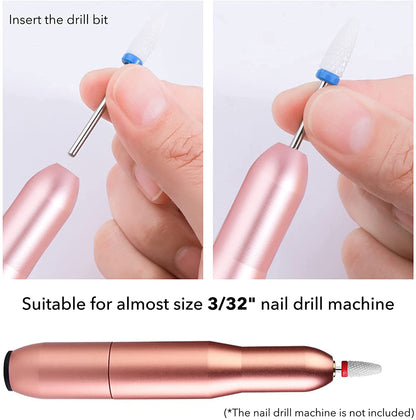 Combined Milling Cutters Set For Manicure , Ceramic Nail Drill Bits Kit Electric Removing Gel Polishing Tools - Amazhona 