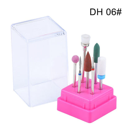 Combined Milling Cutters Set For Manicure , Ceramic Nail Drill Bits Kit Electric Removing Gel Polishing Tools - Amazhona 