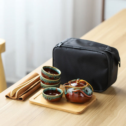 Complete Travel Kung Fu Tea Set Small Tea Tray Set - Amazhona 