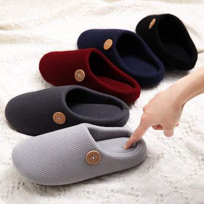 Comwarm Winter Warm Cotton Slippers For Women Men Flats Soft Non-slip Fluffy Shoes Design Slides Couple Indoor House Slippers - Amazhona 