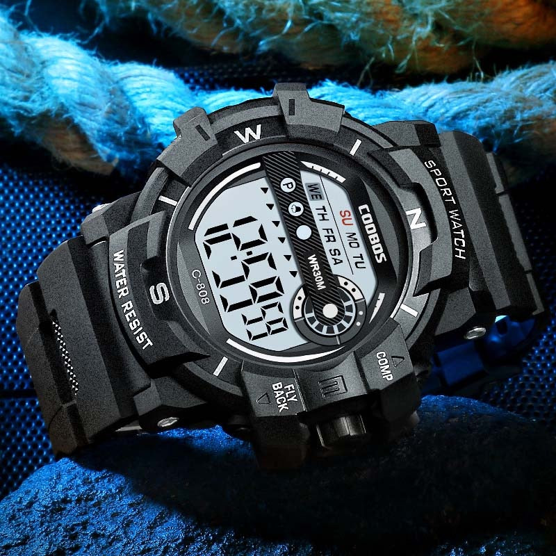 Cool Luminous Men Sport Watch High-end Silicone Strap Military Wrist Watch Led Calendar Waterproof Digital Watch reloj de hombre - Amazhona 