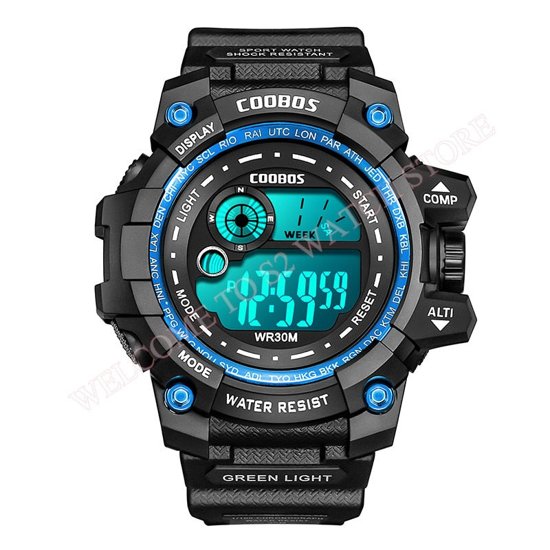 Cool Luminous Men Sport Watch High-end Silicone Strap Military Wrist Watch Led Calendar Waterproof Digital Watch reloj de hombre - Amazhona 