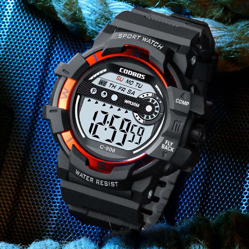 Cool Luminous Men Sport Watch High-end Silicone Strap Military Wrist Watch Led Calendar Waterproof Digital Watch reloj de hombre - Amazhona 