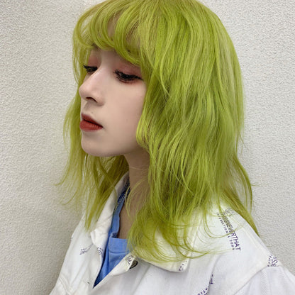 Cool Short Curly Green Hair Wig - Amazhona 