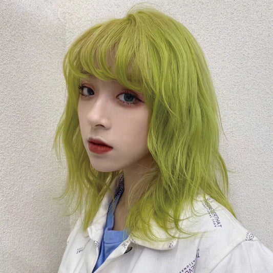 Cool Short Curly Green Hair Wig - Amazhona 