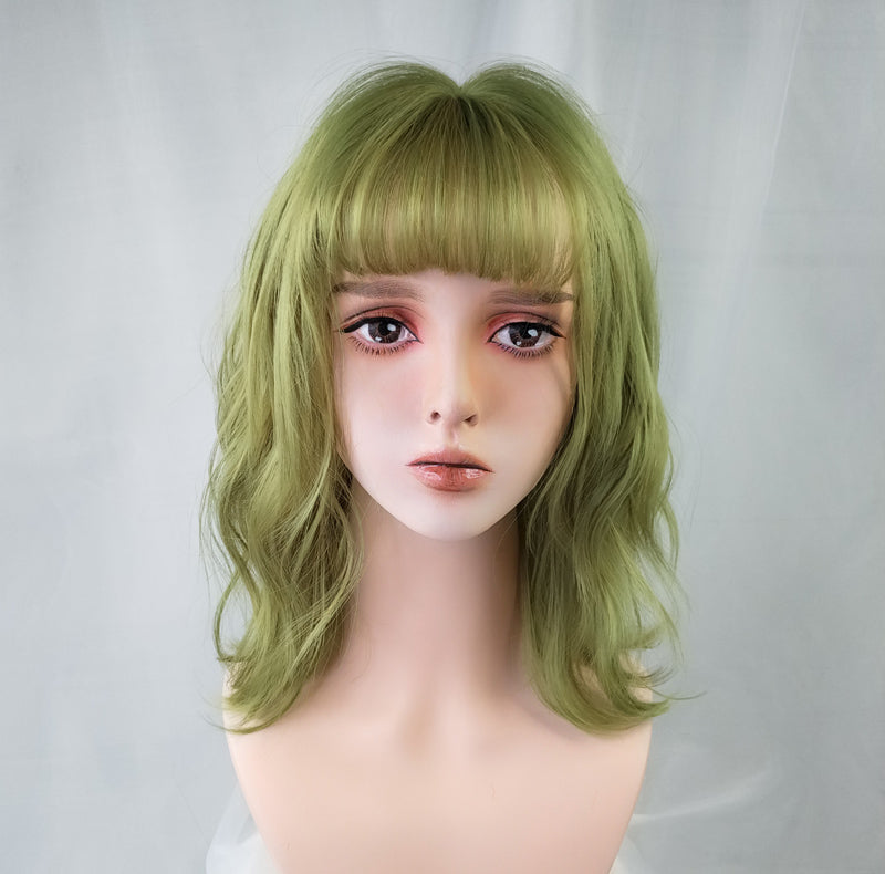 Cool Short Curly Green Hair Wig - Amazhona 