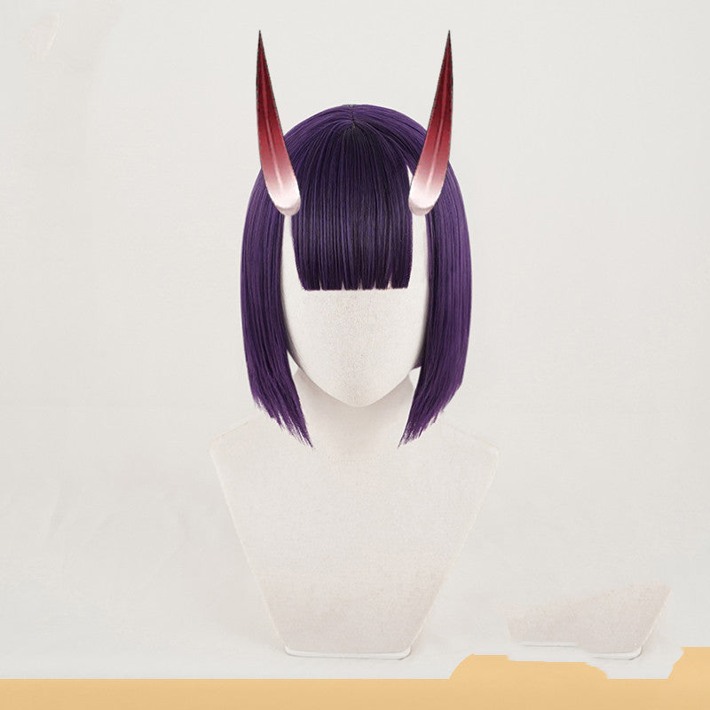 Cosplay wigs are short and purple - Amazhona 