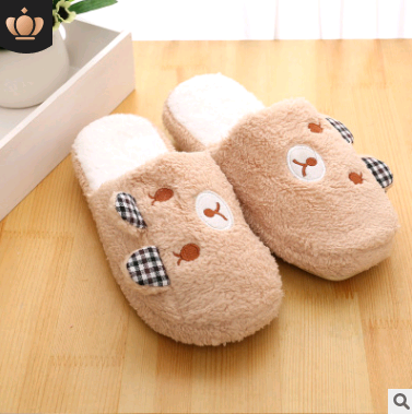 Couple models cartoon pig cotton slippers month cotton slippers home floor soft slippers warm - Amazhona 