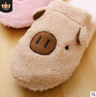 Couple models cartoon pig cotton slippers month cotton slippers home floor soft slippers warm - Amazhona 