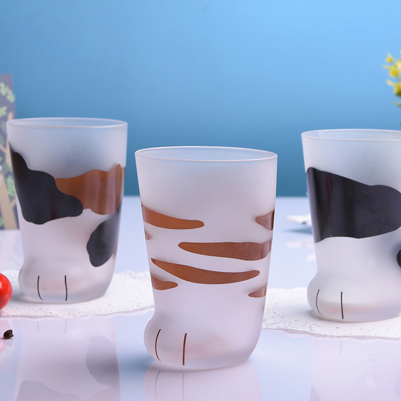 Creative Cute Cat Paws Glass Tiger Paws Mug Office Coffee Mug Tumbler Personality Breakfast Milk Porcelain Cup Gift - Amazhona 