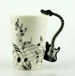 Creative Music Violin Style Guitar Ceramic Mug Coffee Tea Milk Stave Cups With Handle Coffee Mug Novelty Gifts - Amazhona 