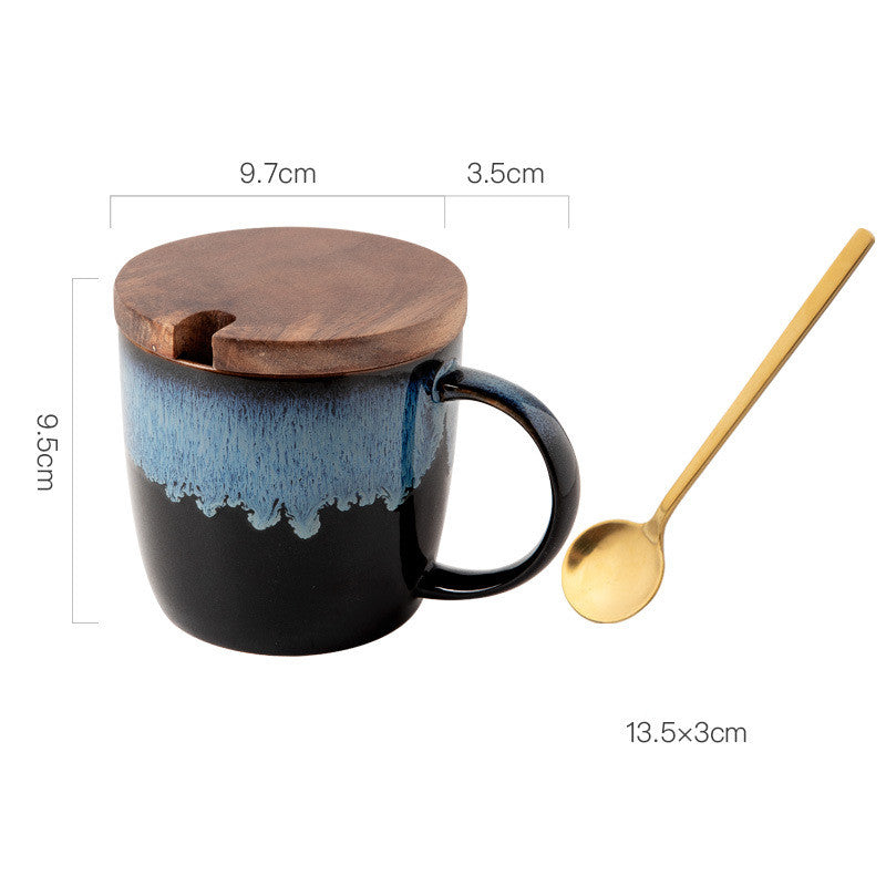 Creative Retro Mug Coffee Cup Ceramic Cup Home Simple Breakfast Cup Milk Oatmeal Cup Water Cup Tea Cup - Amazhona 