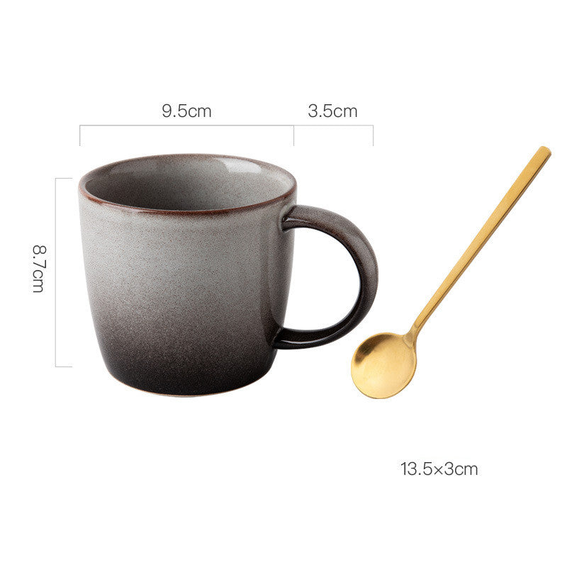 Creative Retro Mug Coffee Cup Ceramic Cup Home Simple Breakfast Cup Milk Oatmeal Cup Water Cup Tea Cup - Amazhona 