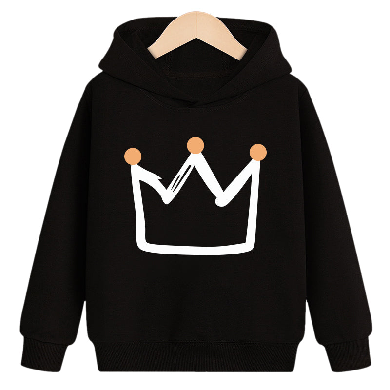 Crown hooded plus velvet sweatshirt - Amazhona 