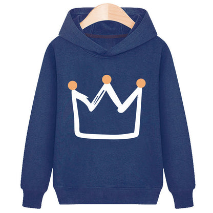 Crown hooded plus velvet sweatshirt - Amazhona 