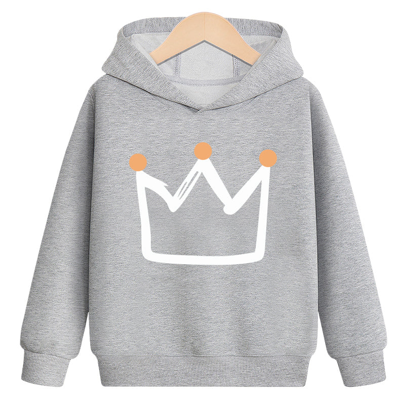 Crown hooded plus velvet sweatshirt - Amazhona 