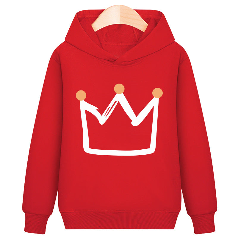 Crown hooded plus velvet sweatshirt - Amazhona 