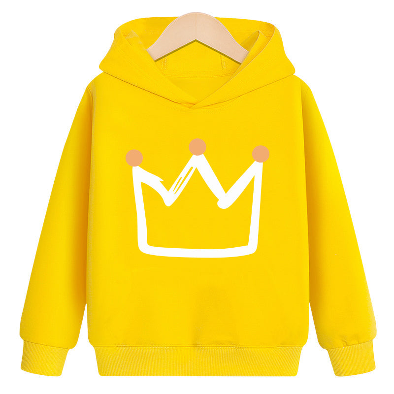 Crown hooded plus velvet sweatshirt - Amazhona 