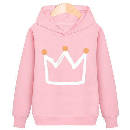 Crown hooded plus velvet sweatshirt - Amazhona 