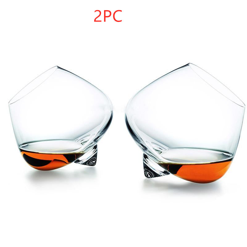 Crystal Wine Glass Cup Wide Belly Whiskey Glass Drinking Tumbler Cocktail Wine Glass - Amazhona 