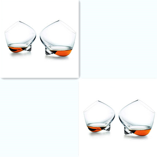 Crystal Wine Glass Cup Wide Belly Whiskey Glass Drinking Tumbler Cocktail Wine Glass - Amazhona 