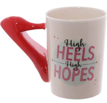 Cute Makeup Tools Mug Creative Boots High Heels Hair Dryer Scepter Handle Ceramic Mug - Amazhona 