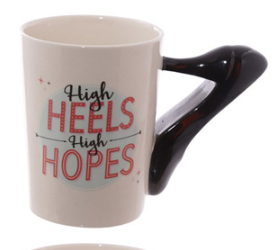 Cute Makeup Tools Mug Creative Boots High Heels Hair Dryer Scepter Handle Ceramic Mug - Amazhona 