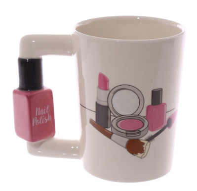 Cute Makeup Tools Mug Creative Boots High Heels Hair Dryer Scepter Handle Ceramic Mug - Amazhona 