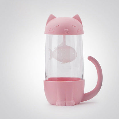 Cute Office Cat Tea Separate Water Cup - Amazhona 