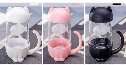 Cute Office Cat Tea Separate Water Cup - Amazhona 