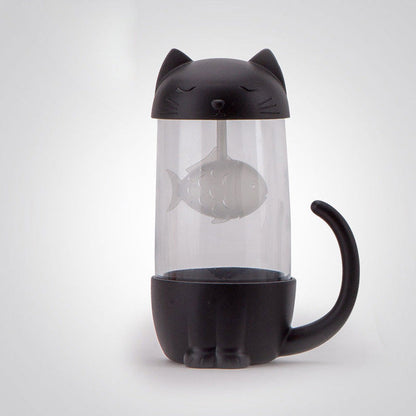 Cute Office Cat Tea Separate Water Cup - Amazhona 