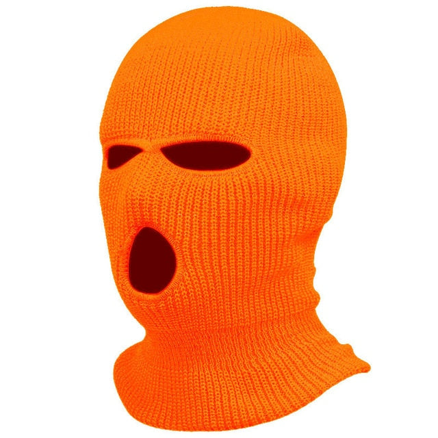 Cycling Knit Ski Mask 3 Hole Balaclava Knitted Full Face Cover "Heart" Embroidery Winter Windproof Neck Warmer Thermal - Amazhona 