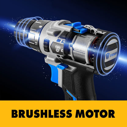 DEKO 20V Brushless Drill 42N.M Electric Screwdriver,18+1 Torque Settings,2-Speeds,3/8" Keyless Chuck Power Tools(DKBL20DU3) - Amazhona 