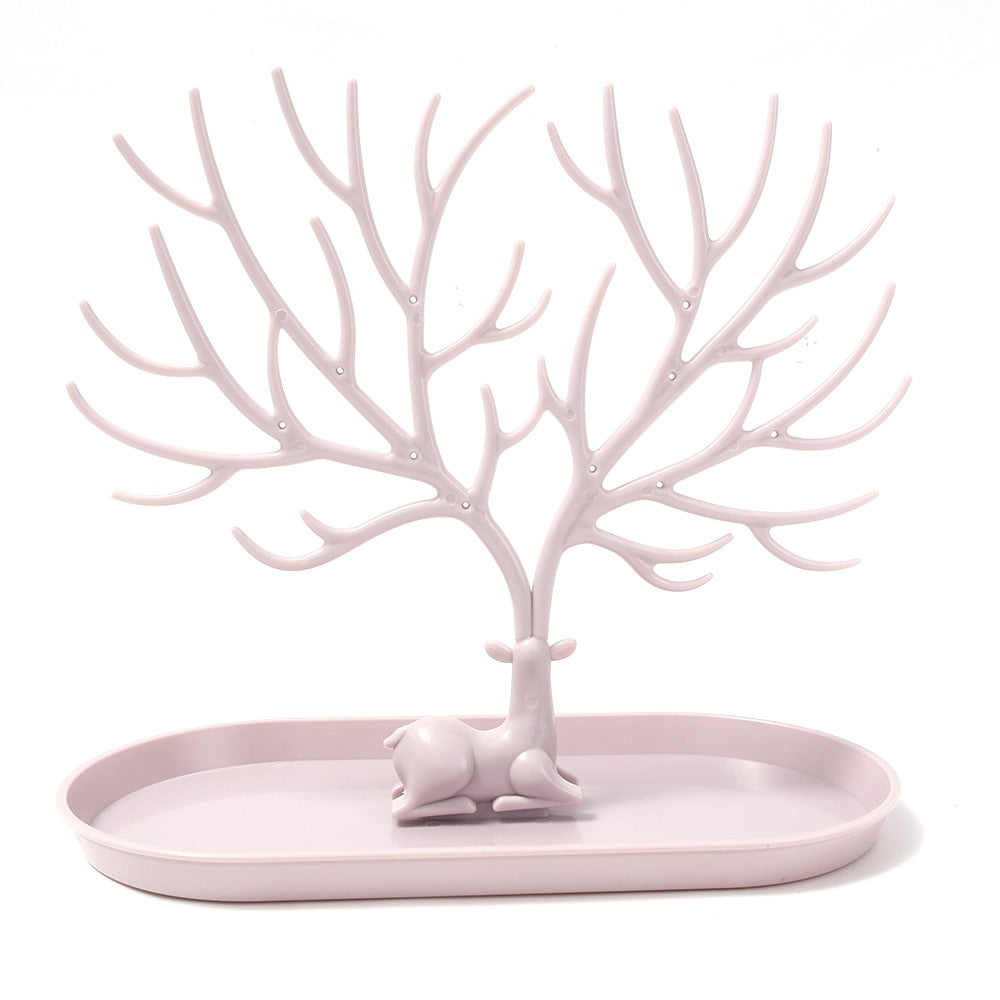 Deer Jewelry Display Stand Earrings Necklaces Rings Bracelets Tray Tree Storage Shopwindow Racks Organizer women Make Up Holder - Amazhona 