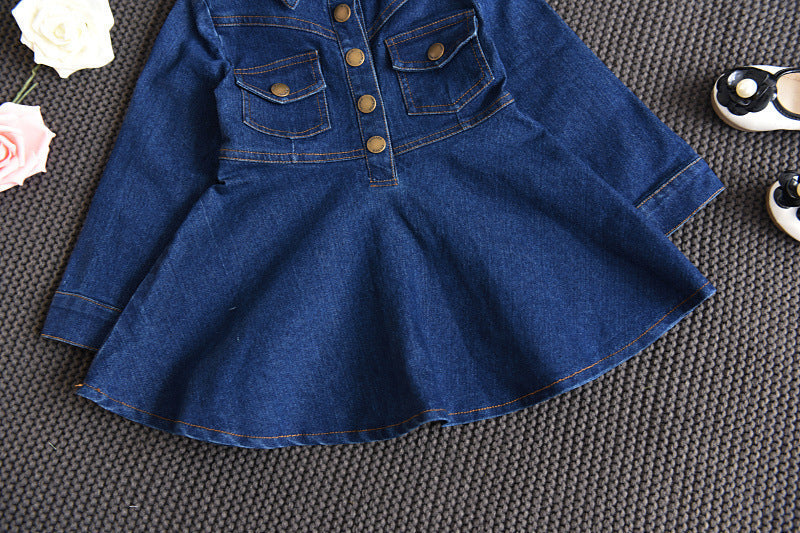 Denim Dress For Middle And Small Girls - Amazhona 