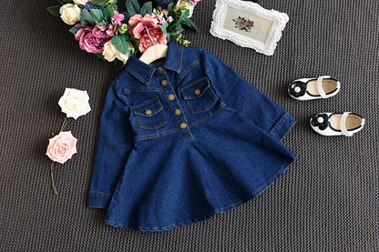 Denim Dress For Middle And Small Girls - Amazhona 