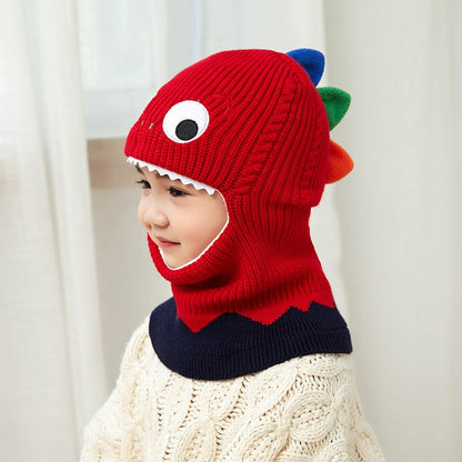 Doitbest Boy Girl Beanie Protect neck Dinosaur Fox Bear Windproof Winter Knit Hat Child Girls Earflap Caps For 2 to 7 Years Old - Amazhona 