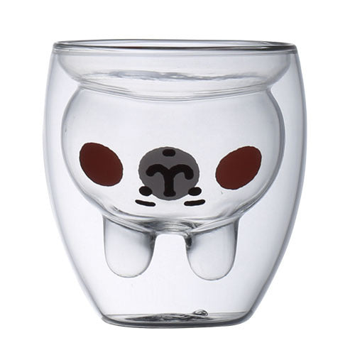 Double-layer Juice Glass Heat-resistant Double-layer Cup Coffee Cup Love Gift Bear Cup - Amazhona 