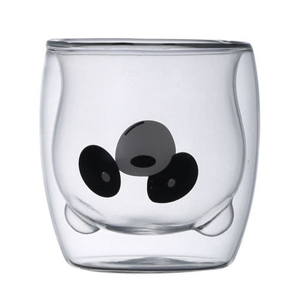 Double-layer Juice Glass Heat-resistant Double-layer Cup Coffee Cup Love Gift Bear Cup - Amazhona 